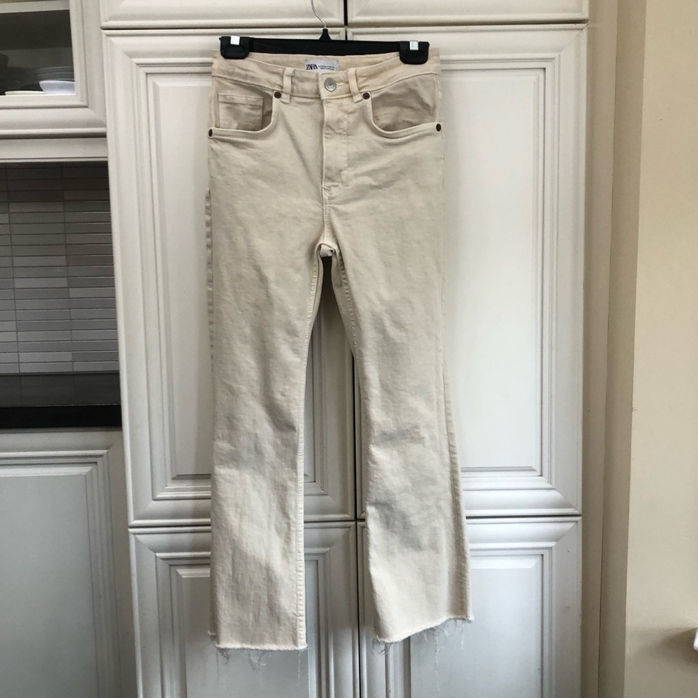 Zara high rise women’s raw cuff jeans
